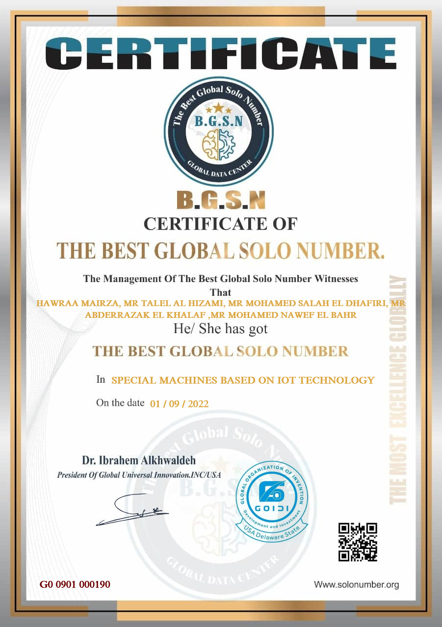 HAWRAA MAIRZA, Mr TALEL AL HIZAMI, Mr MOHAMED SALAH EL DHAFIRI, Mr ABDERRAZAK EL KHALAF ,Mr MOHAMED NAWEF EL BAHR